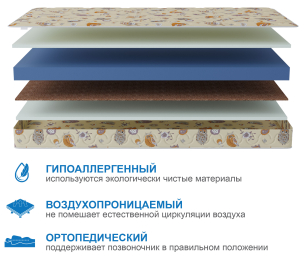 Матрас Здоровый сон-Мишутка 600х1600