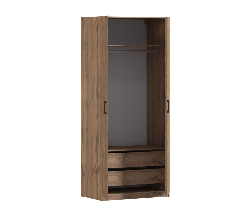 В спальню, Шкаф двухдверный Макс 1000 мм, вариант №3 (ЛДСП, корпус дуб вотан)