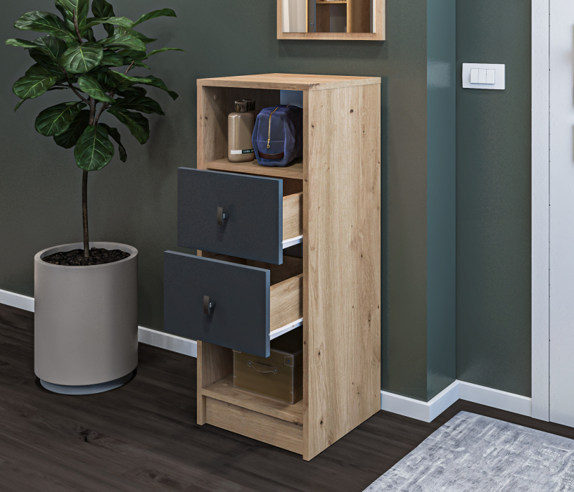 Тумбы, Тумба Сидней СБ-2585/1 Дуб дикий/Диамант серый