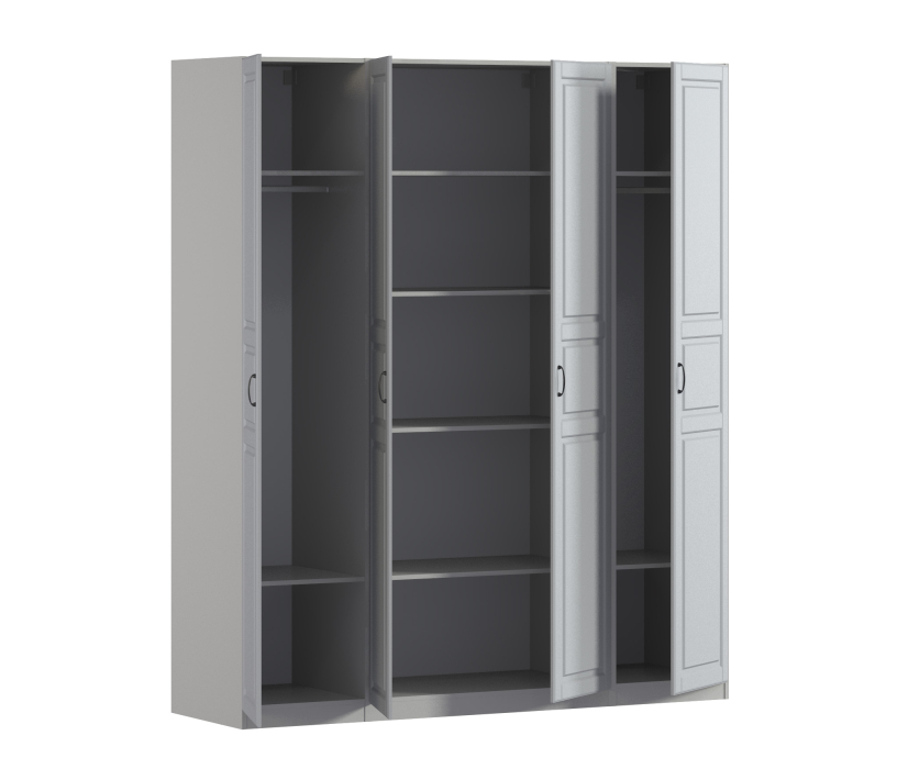 Для одежды, Шкаф четырехдверный Макс 2000 мм, вариант №3 (ЛДСП/МДФ)
