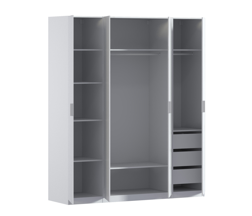 Для одежды, Шкаф четырехдверный Макс 2000 мм, вариант №4 (ЛДСП/МДФ)