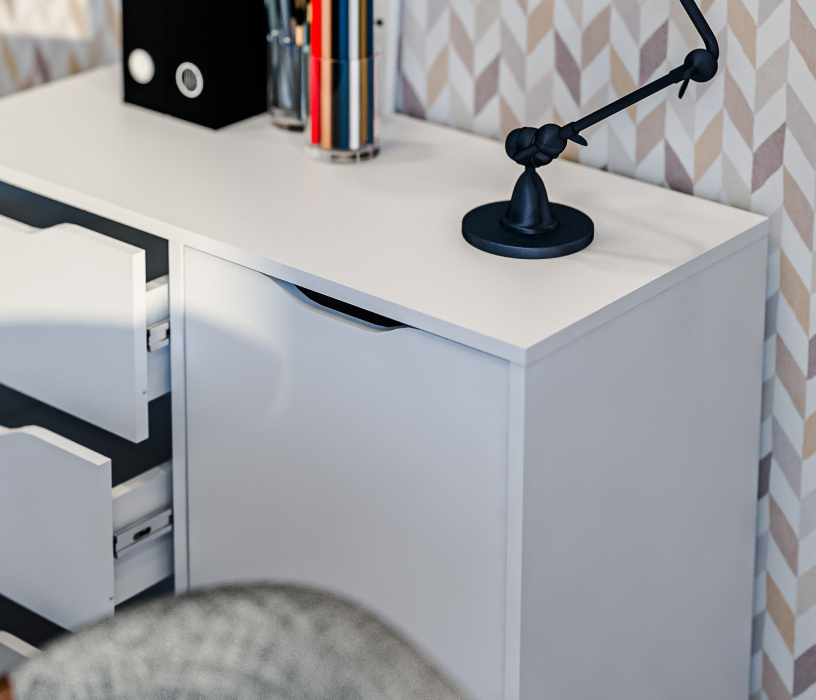 Детские комоды, Комод Mika / Мика СБ-3282 Белый/Белый,Серый