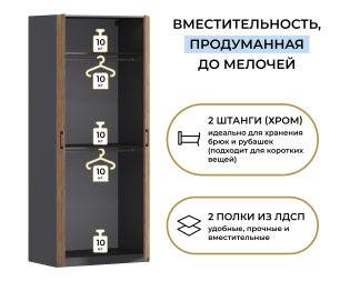 Шкаф двухдверный Макс 1000 мм, вариант №4 (ЛДСП)