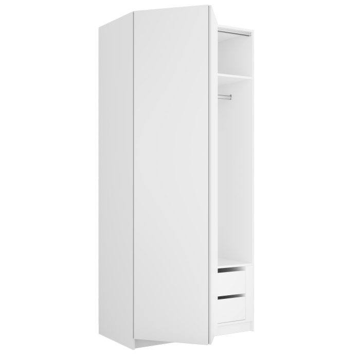 Шкафы распашные, Шкаф складной Е1 Локер ("Гармошка" с системой Push to Move/Левый)101х52,5х220 см, с модулем