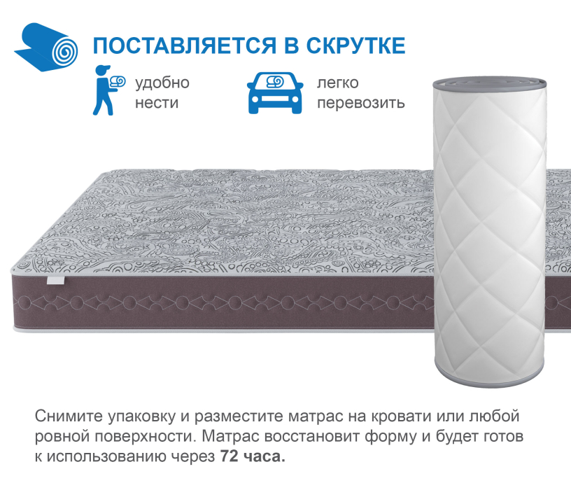 В скрутке, Матрас Здоровый сон-Макс в скрутке 800х1900