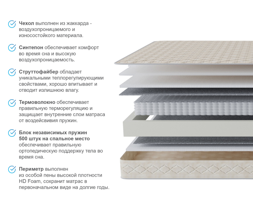 800 x 2000, Матрас Столплит Корсика - Максимус 800*2000