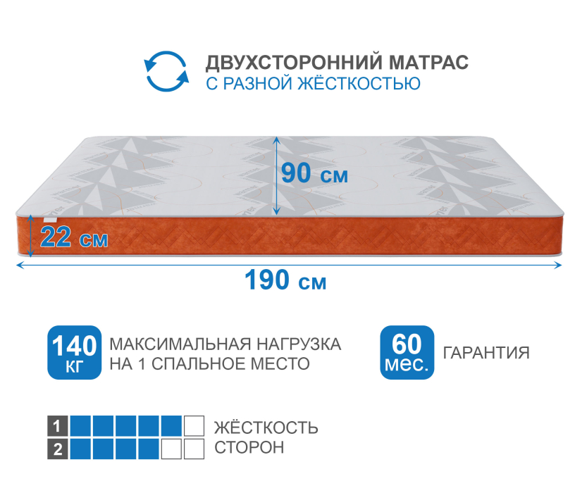 Другие размеры, Матрас Тропикана-Агама в чехле Warmer 900х1900