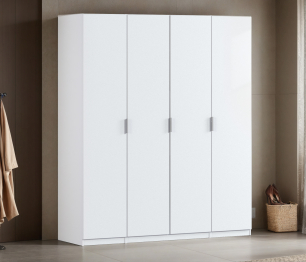 Шкаф четырехдверный Макс 2000 мм, вариант №1 (ЛДСП/МДФ)