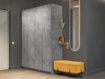 Шкаф складной Е1 Локер ("Гармошка" с системой Push to Move/Левый)162х52.5х220 см, с двумя модулями