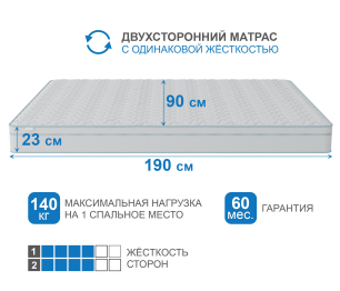 Столлайн / Матрас Сити-Мадрид в чехле Cooler 900х1900